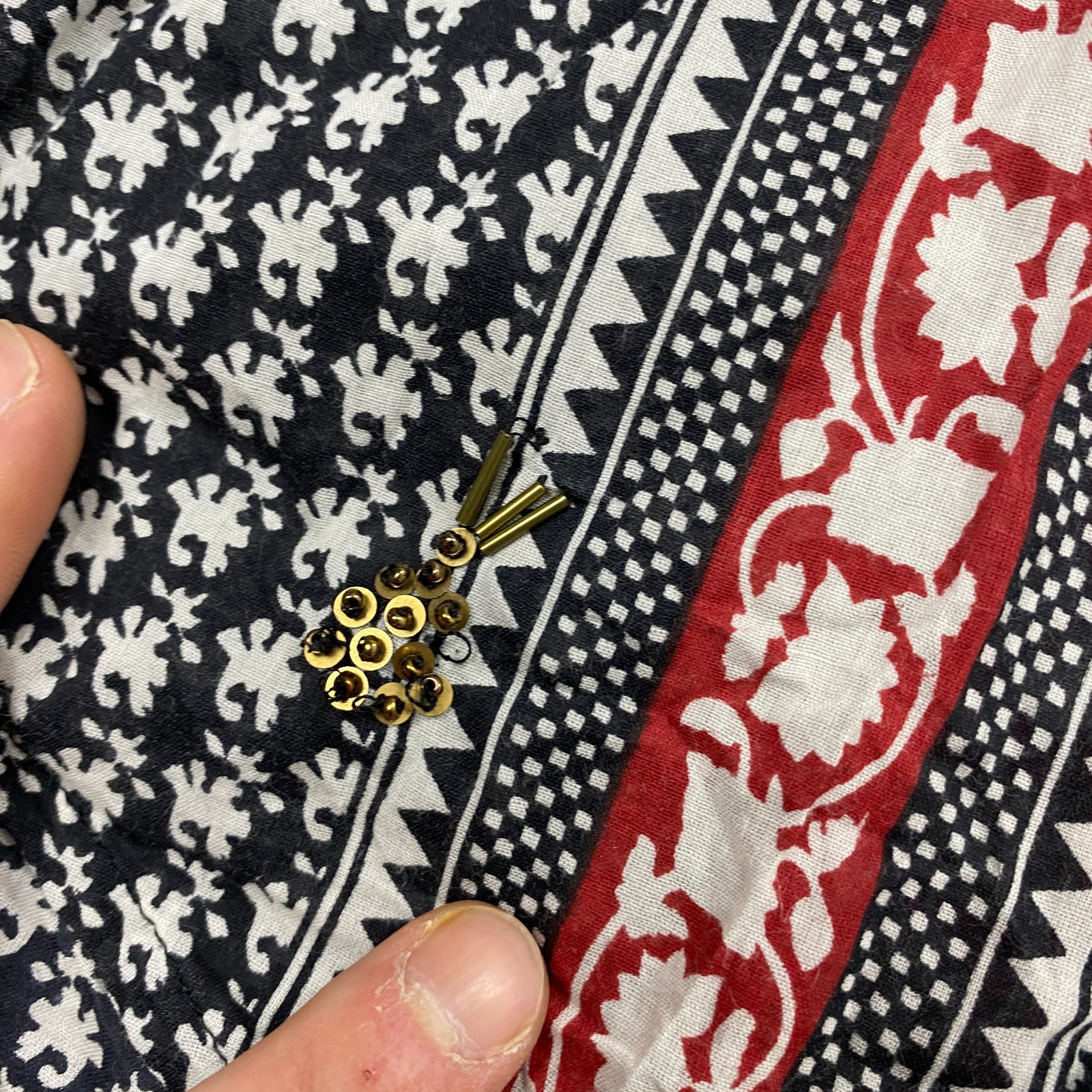 Scotch & Soda Printed Cotton Shirt Embellished Long Sleeve Button Up Size M (2)