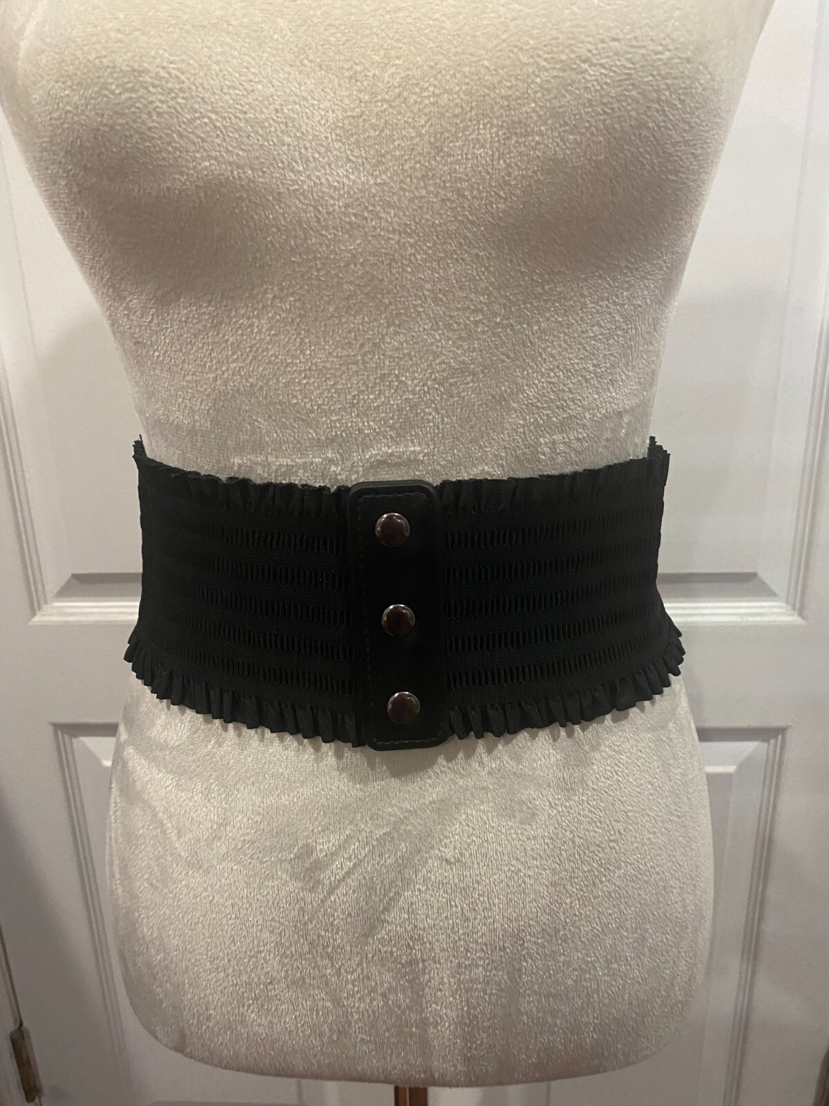 Women Wide Stretch Black Belt Sz 4x34inches (XL)