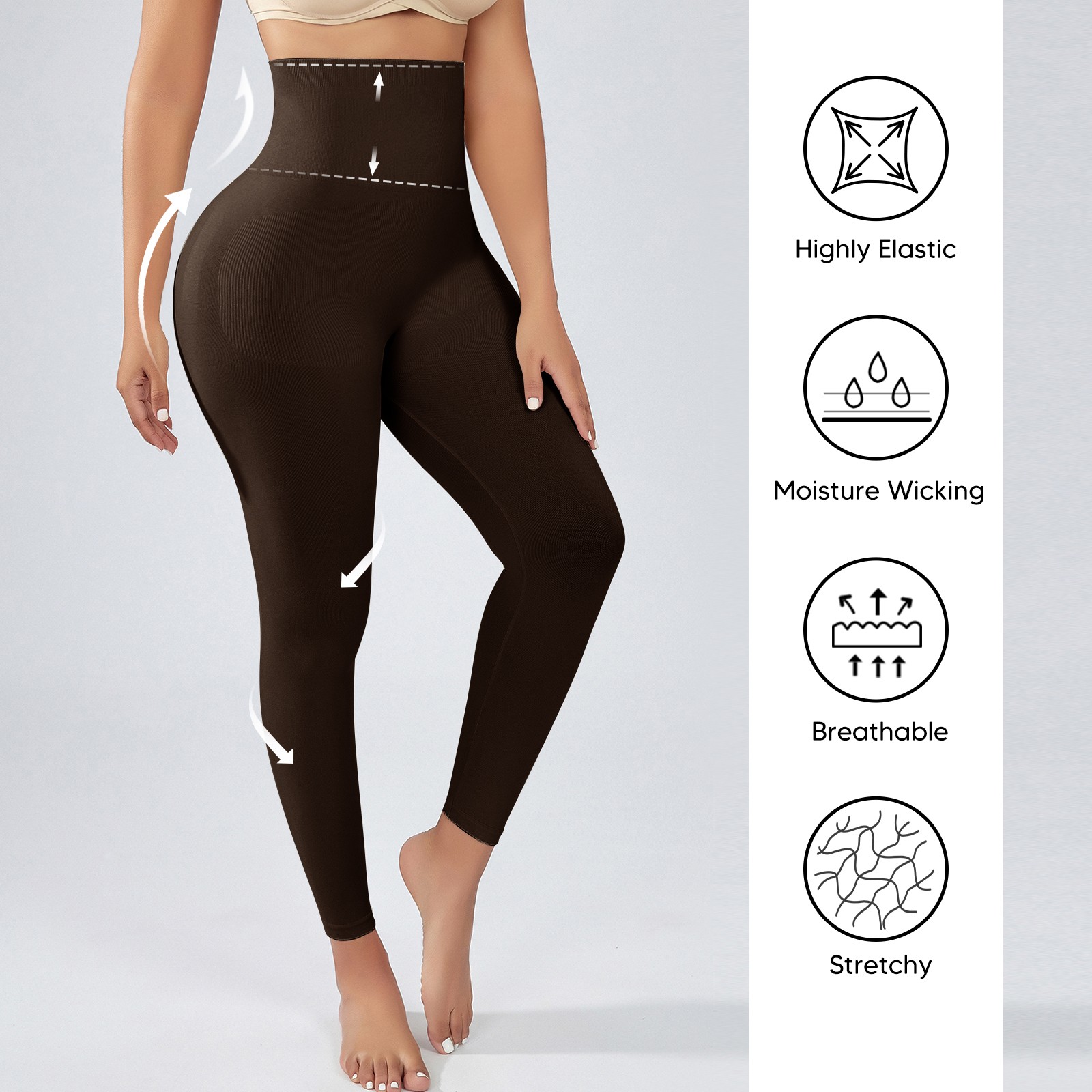 Slimming Anti Cellulite Compression Leggings High Waisted Tummy Control Pants