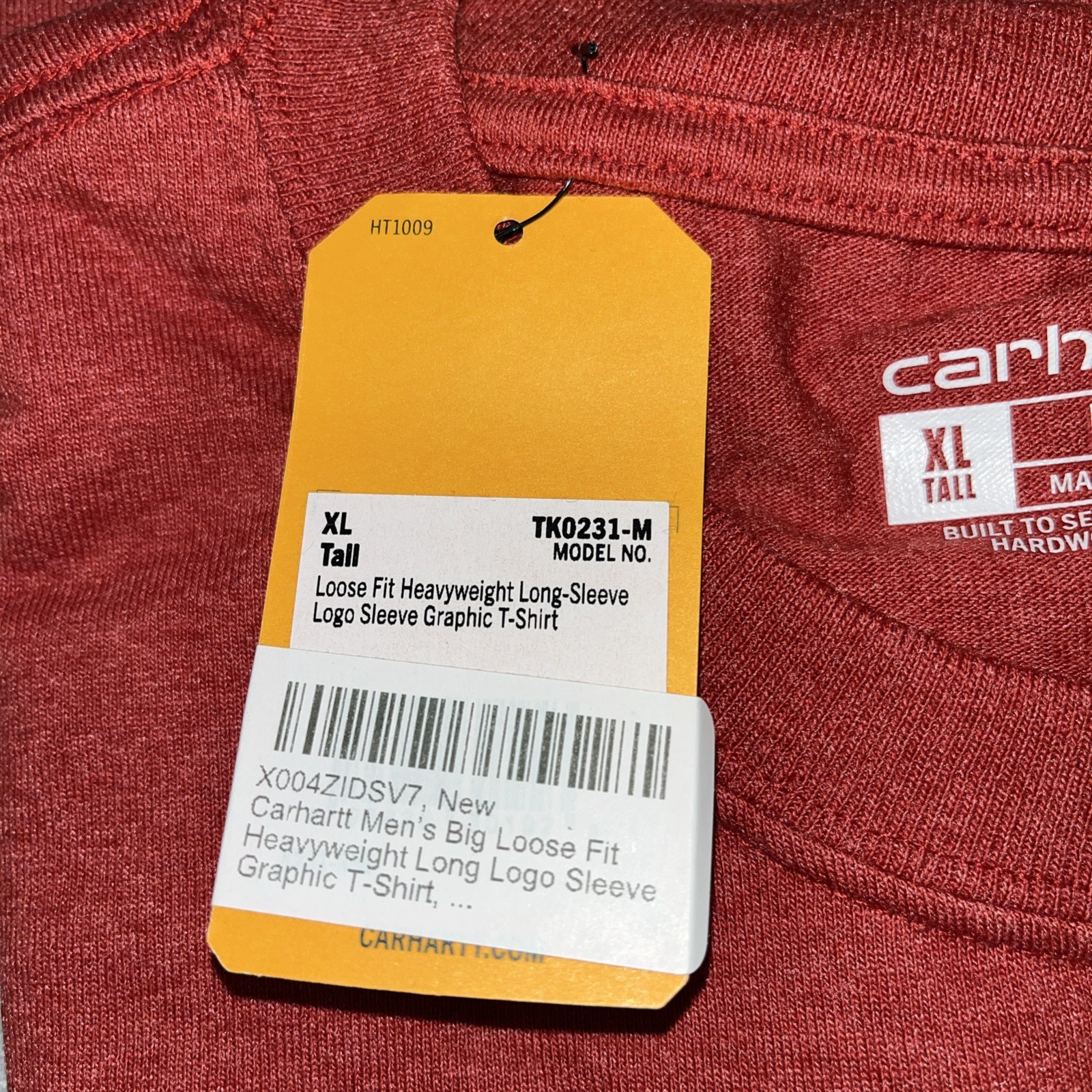CARHARTT Loose Fit Heavyweight Long-Sleeve Logo Sleeve Graphic Size XL-Tall