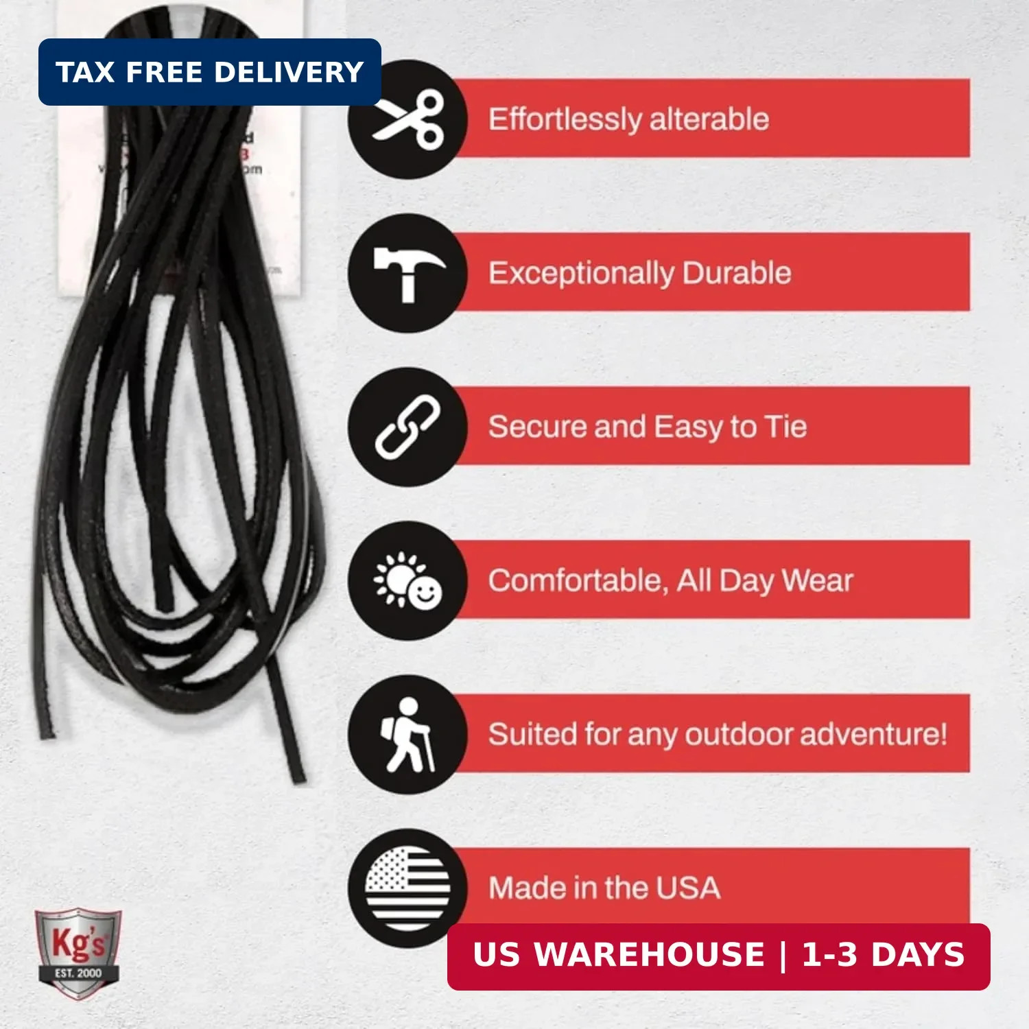 Kg’s Genuine Leather Laces – 100% Genuine Leather Shoe Laces for Adults, Leather