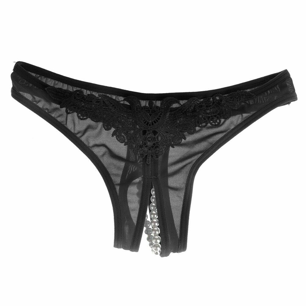 Women Sexy Lace Pearl Briefs Lingerie Knickers G-string Thongs Panties Underwear