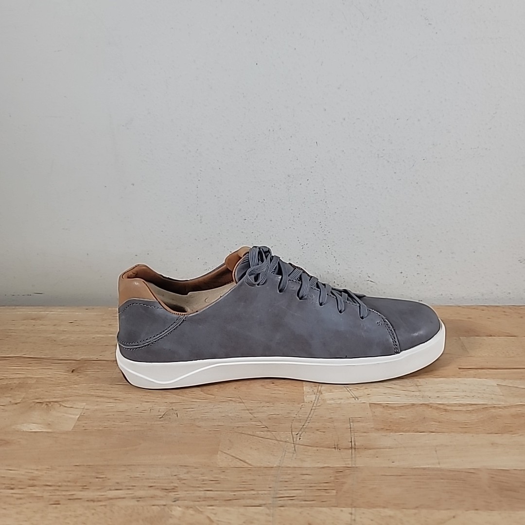 Olukai Men’s LAE’AHI LI ‘ILI Shoe 10455 Charcoal Leather Size 11 Without Box New