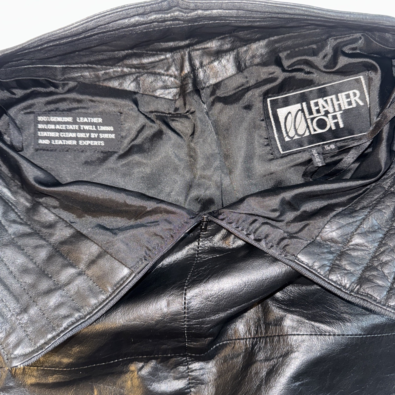 Leather Loft Skirt In Genuine Leather/ Size 5/6 (see description)