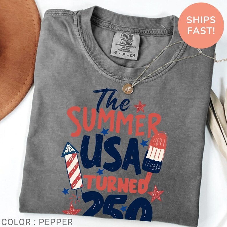 Comfort Colors® 250th Anniversary Shirt, USA 250 Patriotic Shirt, The Summer USA