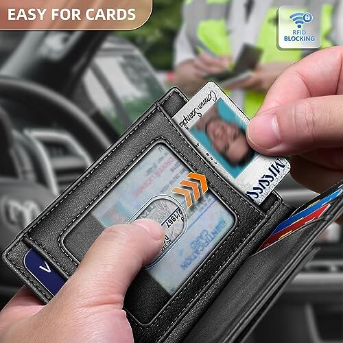 Men Wallet Airtag&Standard Use, Slim Wallet Money Clip Credit Card Holder Top