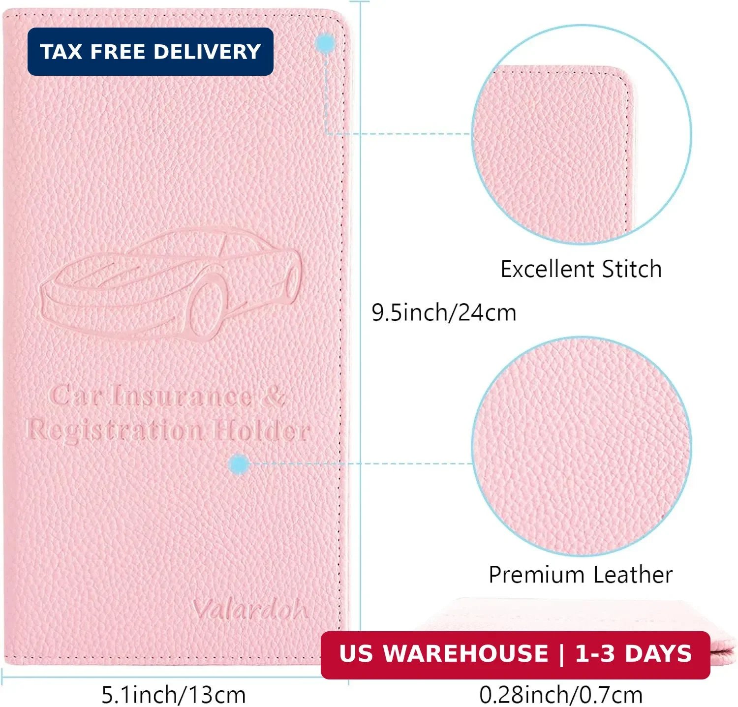 Valardoh Premium Car Registration and Insurance Card Holder, Car Document Holder