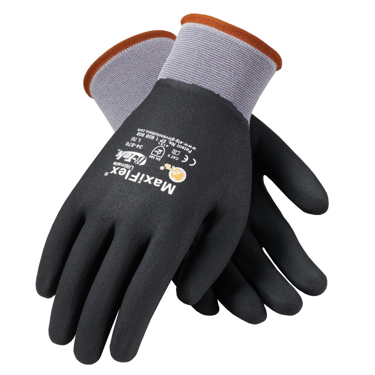 34-876 MaxiFlex Full Palm Coated Micro Foam Nitrile Grip PROTECTIVE WORK GLOVES