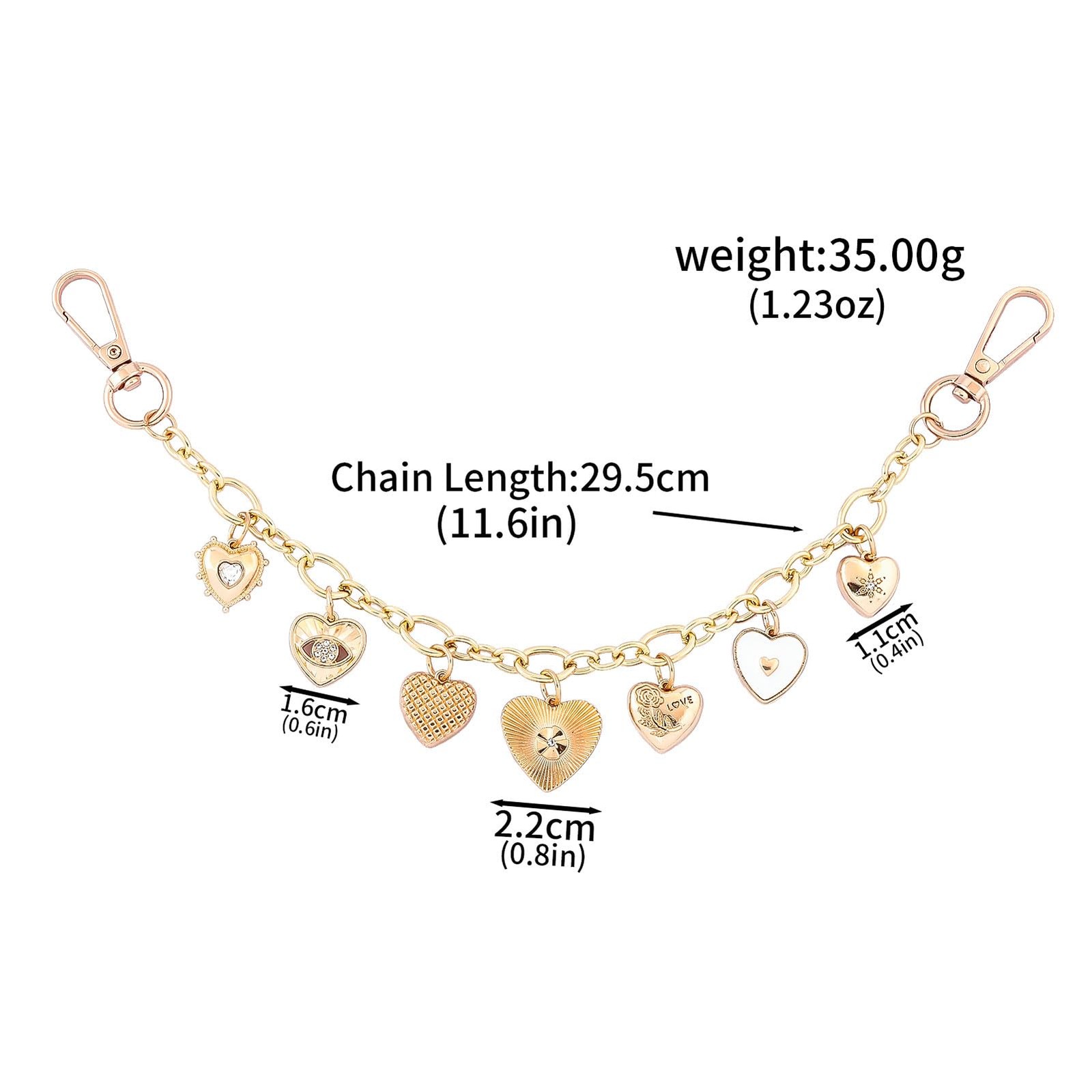 Bag Purse Charm Chain for Handbags – Gold Key Chain Accessories – Cute Keychain