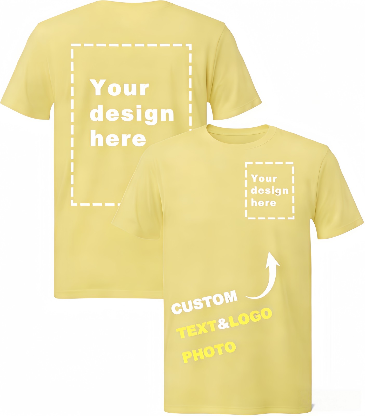 Custom T-Shirts: Print Your Photo/Logo Front & Back, Unisex Personalized Tee