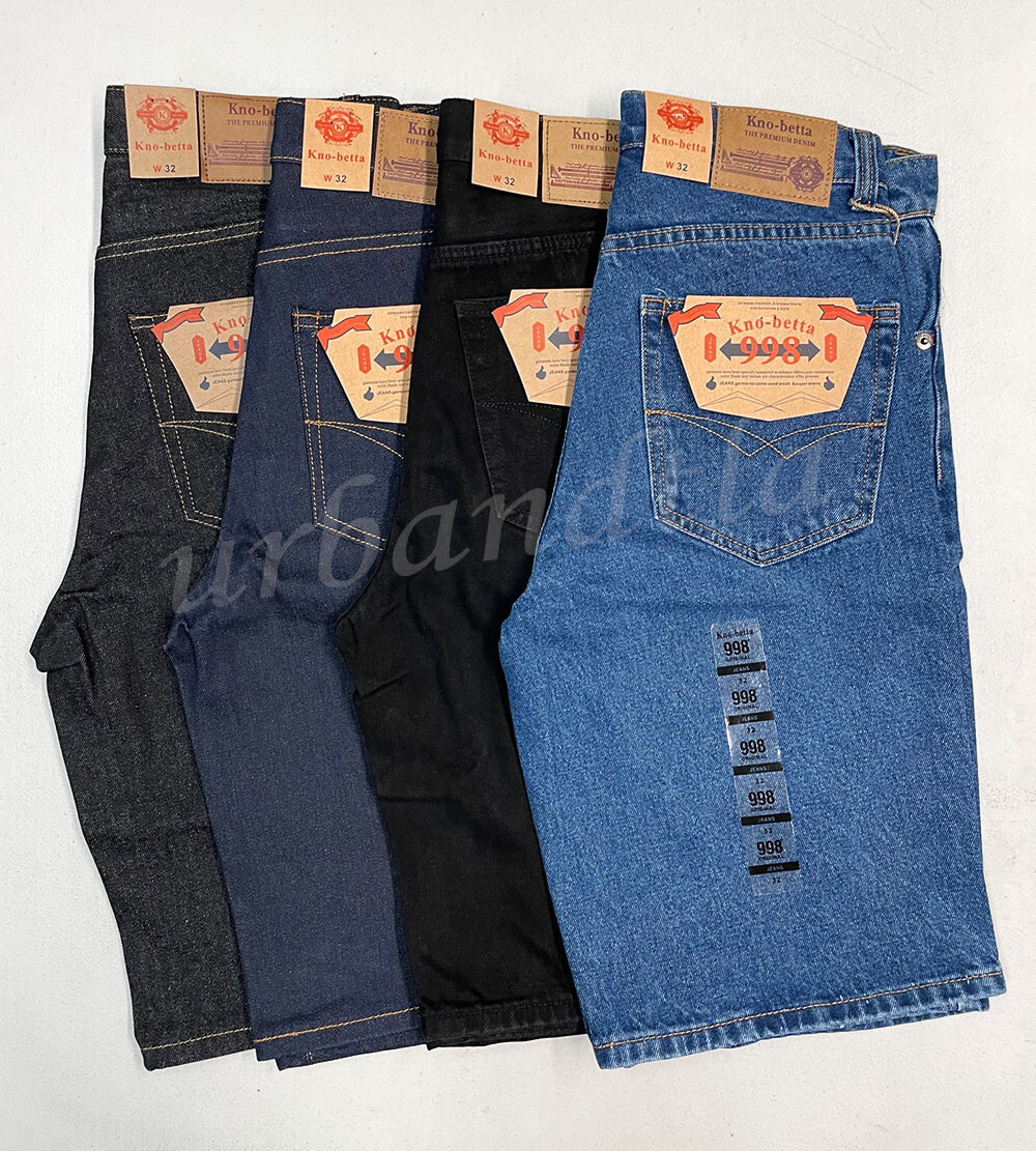Men’s Regular Fit Denim Shorts Size 30-50 Kno Betta