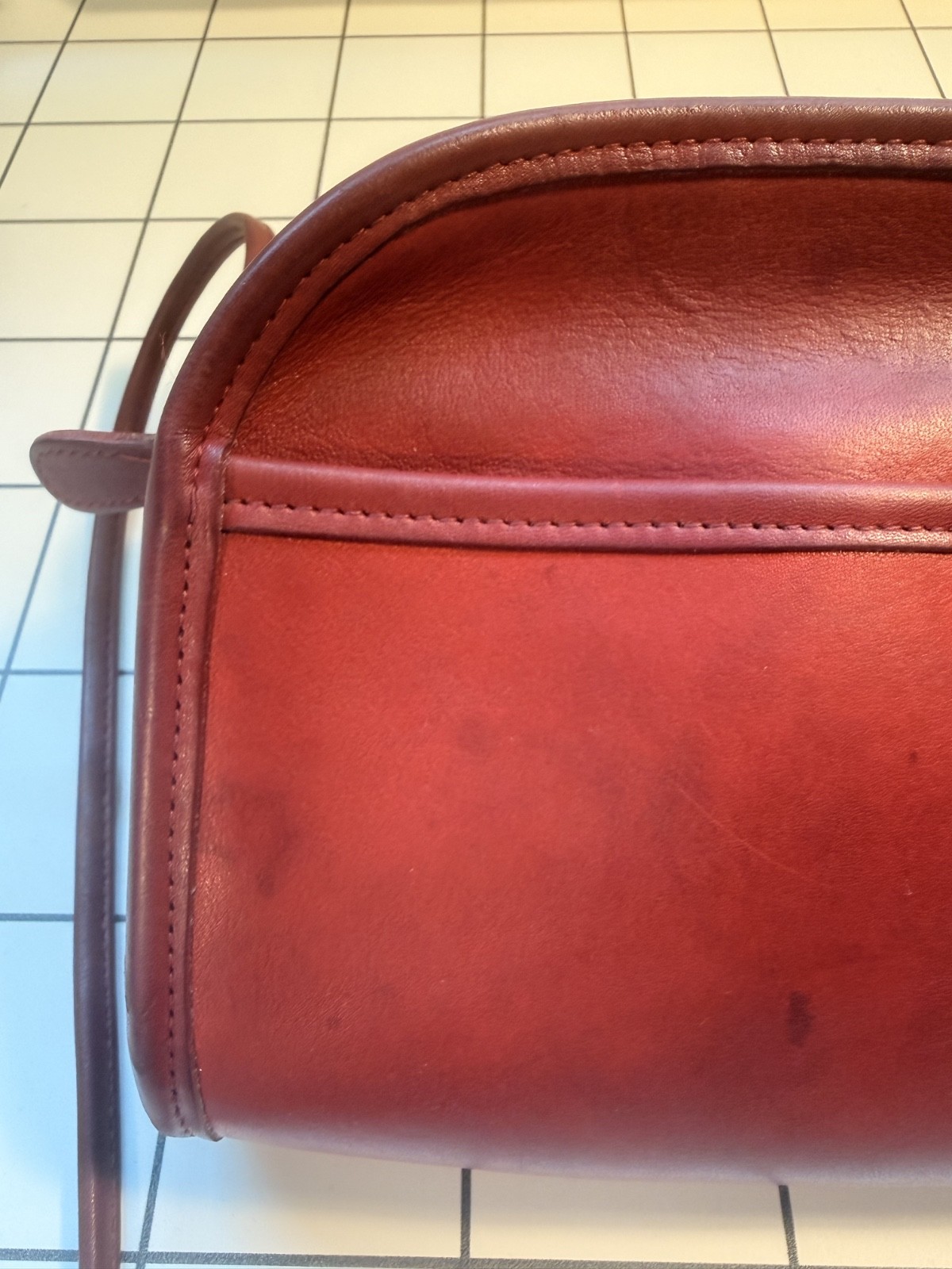 Vintage Coach 9017 Abbie Zip crossbody bag red leather 1997 – evening bag/clutch