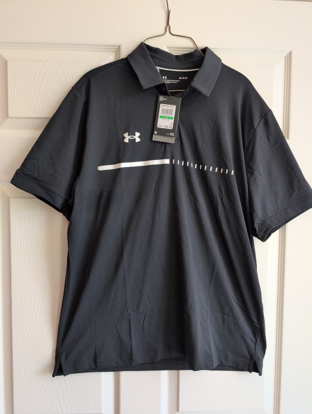 Under Armour Men’s Short Sleeve Title Golf Polo 1370369 Black Size LARGE NWT