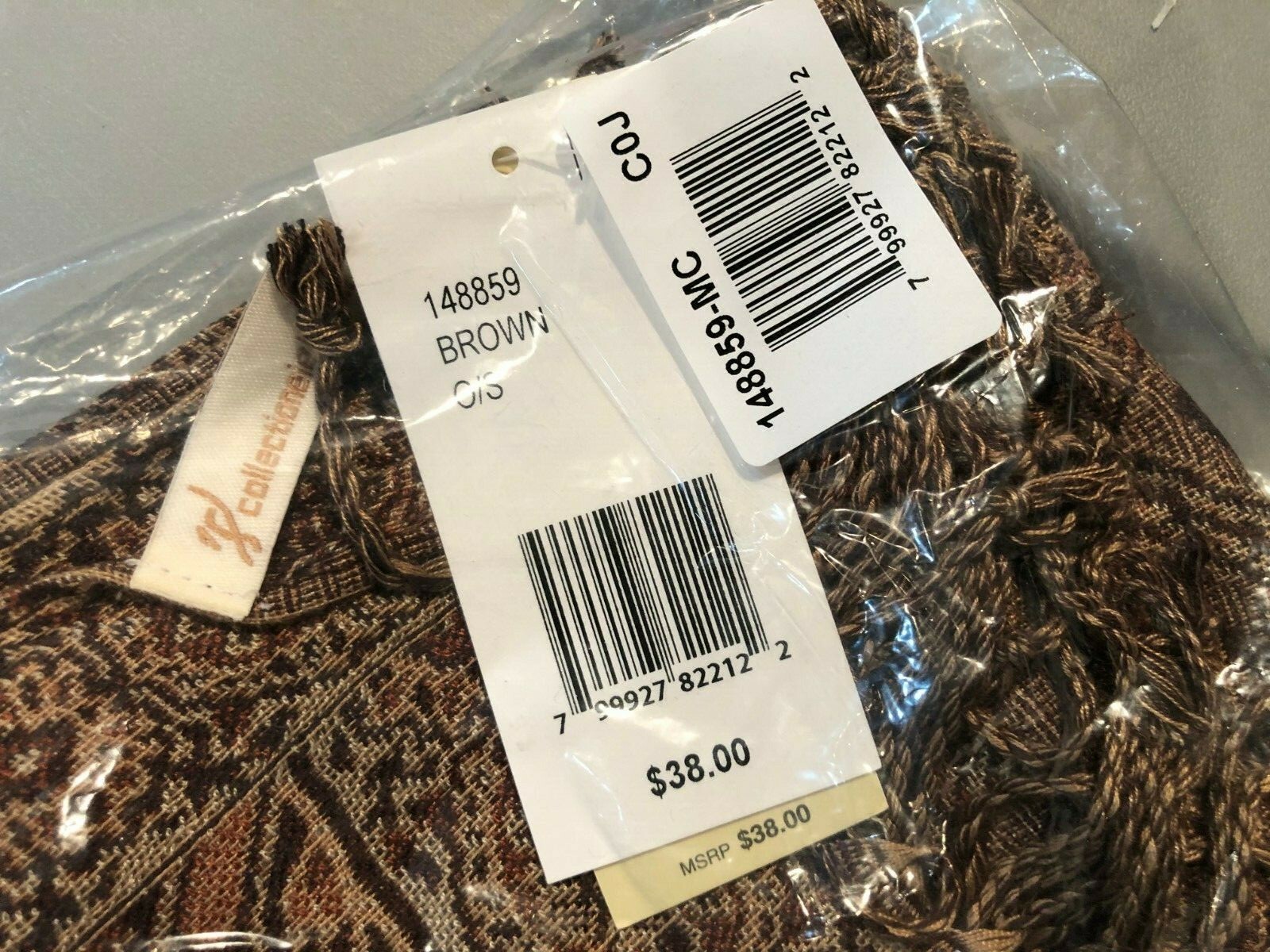 NIP/NWT COLLECTION 18 Scarf Brown Paisley Print Fringe O/S ($38.00)