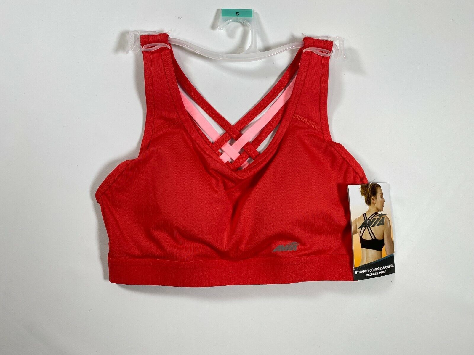 Womens Avia Begonia Pink Strappy Compression/Sports Bra XL NEW! NWT