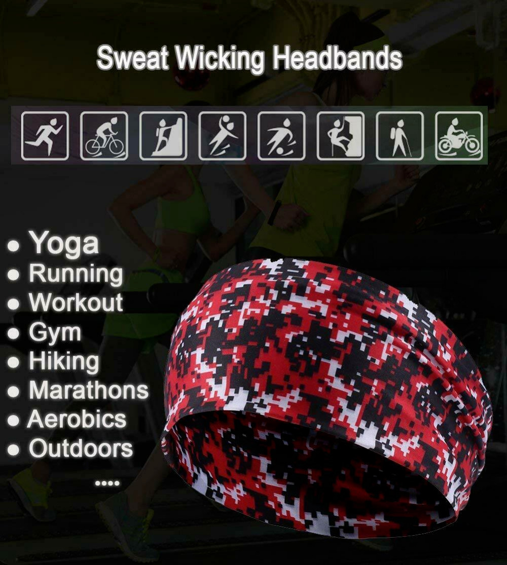 Stretch Sweatband Wide Headband Yoga Gym Run Head Wrap Head Band for Women Gift