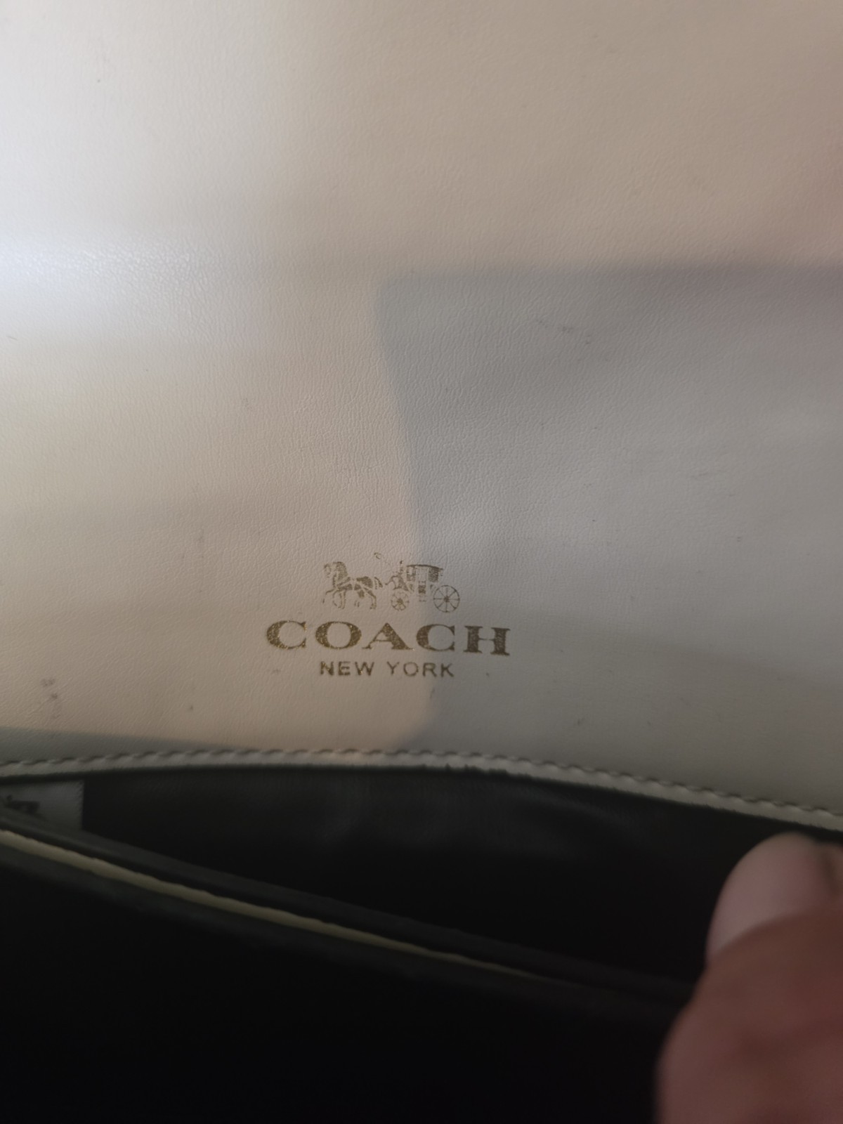 Coach White Small Crossbody Bag Magnetic Flap Gold Tone C Logo Detachable Strap