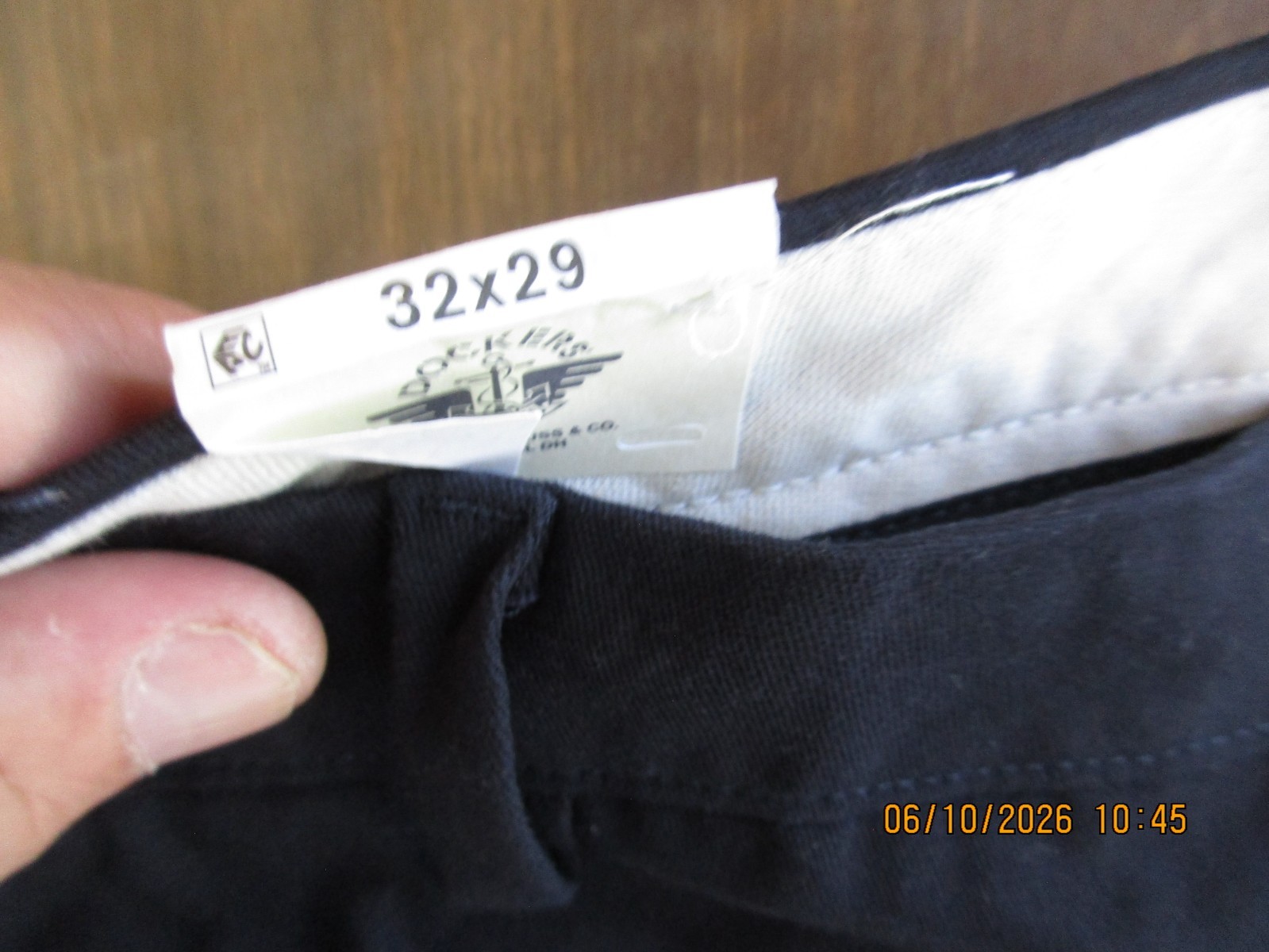 New Dockers Pants Mens 32×29 Dark Blue Easy Khaki Slim Fit Stretch Free Shipping