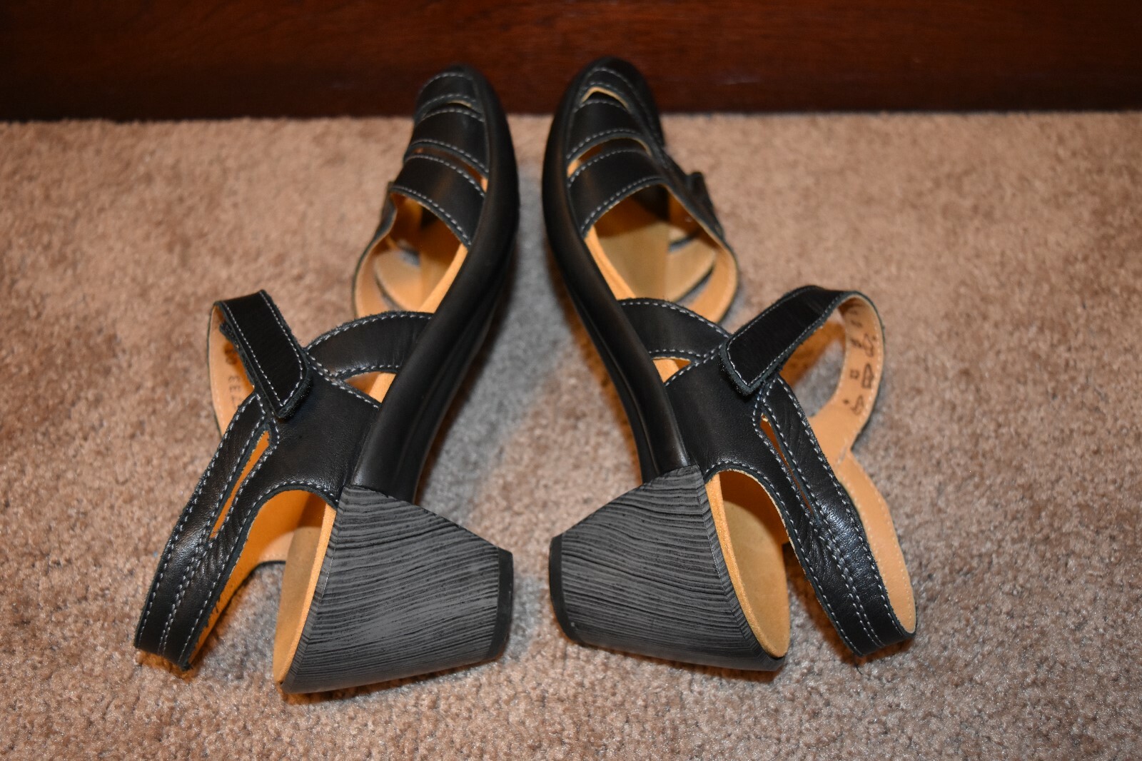 THERESIA M. by Naot women’s Black Leather SANDALS Sz 5 UK / 7 -7.5 US