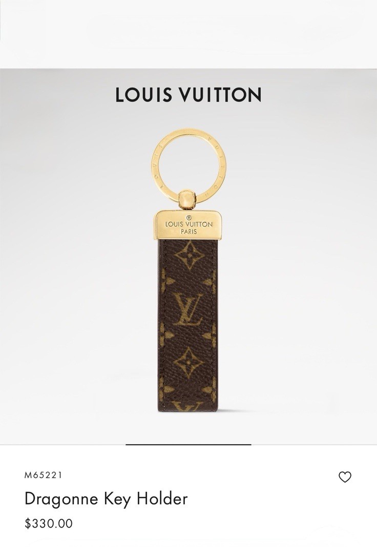 Louis Vuitton Monogram Brown Gold Leather Metal Key Chain Key Ring Designer Logo