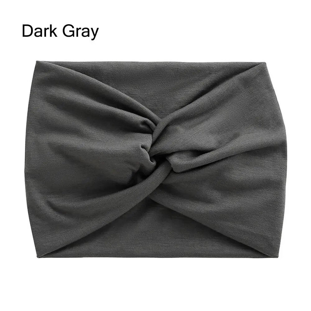 Twisted Hair Wrap Yoga Headband Stretchable Turban Hairband Fashion Solid Color