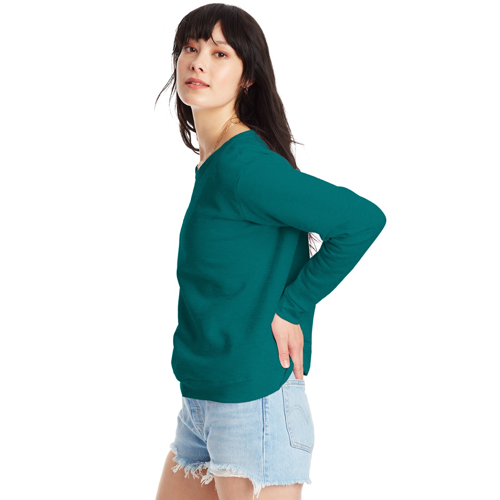 Hanes Women’s Sweatshirt Crew Neck EcoSmart Recycled Cotton-Blend Fleece S-2XL