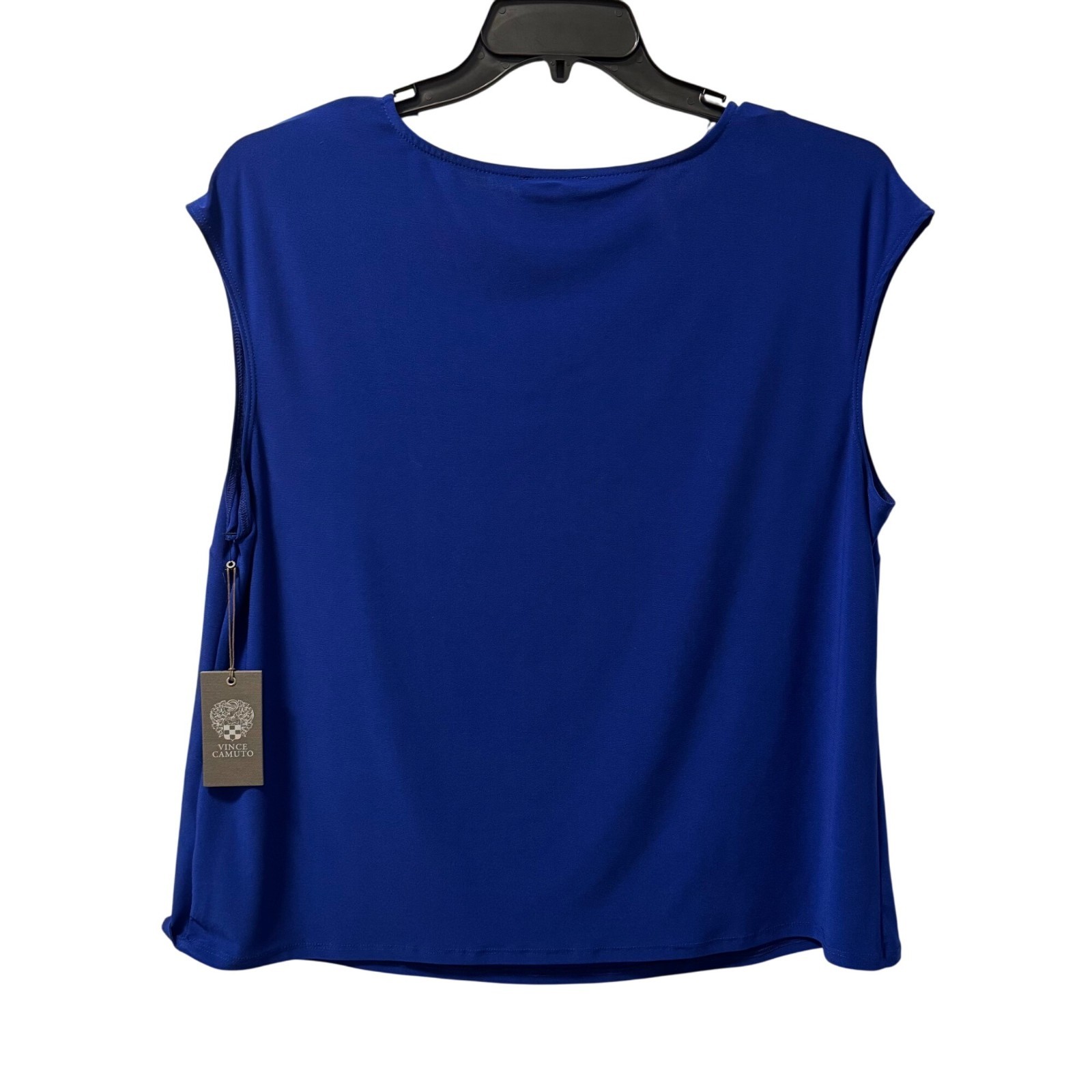 Vince Camuto V-Neck Blue Sleeveless Top Size 1X Polyester/Spandex Blend. NWT