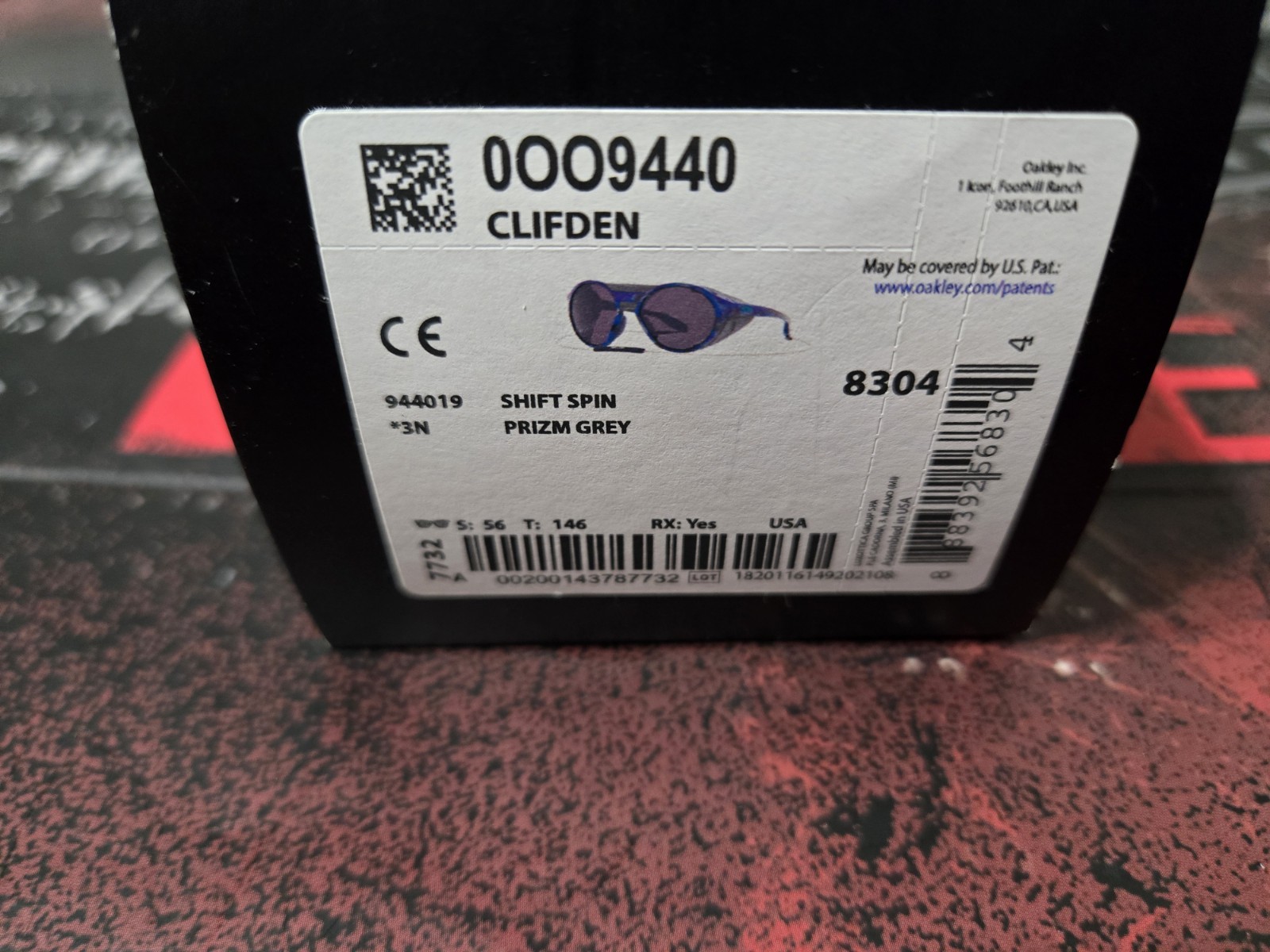 Rare Oakley Spin Shift Collection Clifden Shift Spin / Prizm Grey OO9440-1956