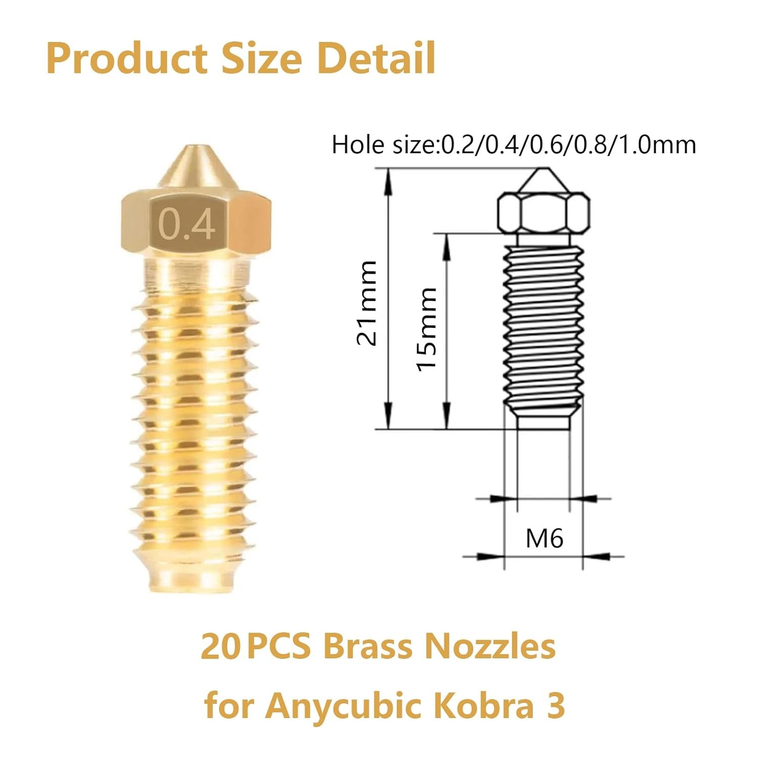 5PCS Nozzles and Silicone Socks for Anycubic Kobra 3/Kobra S1, 3D Printer…