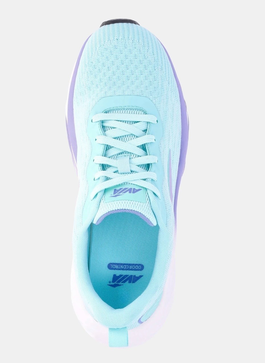 Avia Women’s Running Shoes Blue Purple Memory Foam Lace Up Athletic Sneak