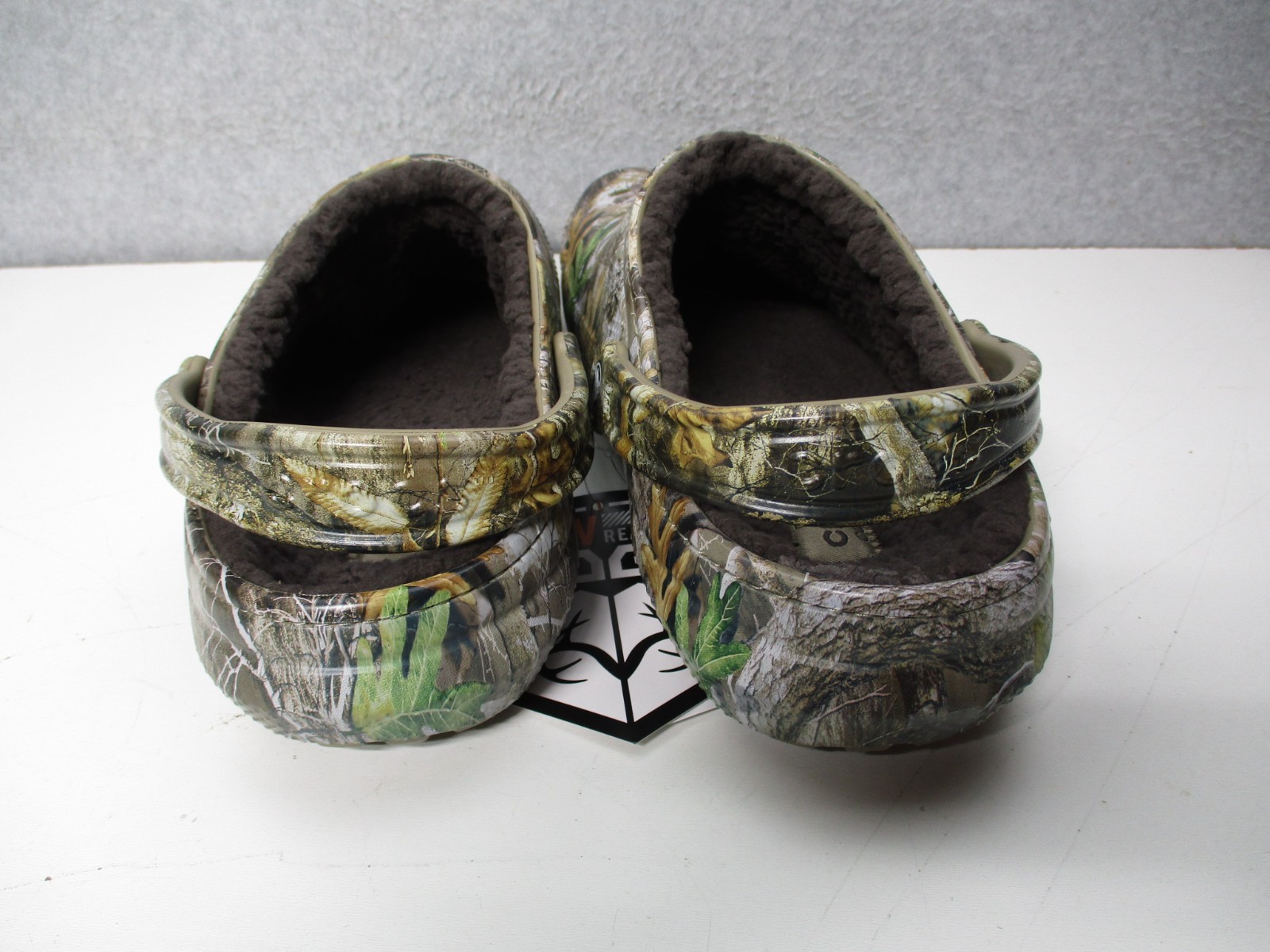 Crocs Classic Lined Realtree Chocolate Brown Camouflage Camo Clog Mens Sz 11