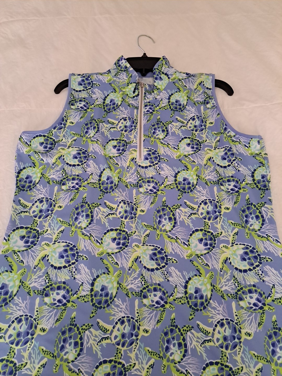 Ana Claire Lexi Dress Turtles XL Blue Green Excellent Condition Returns Accepted
