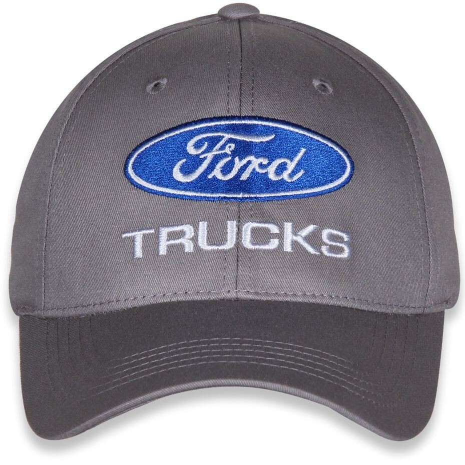 CHECKERED FLAG SPORTS FORD TRUCKS LOGO EMBROIDERED GRAY STRUCTURED HAT