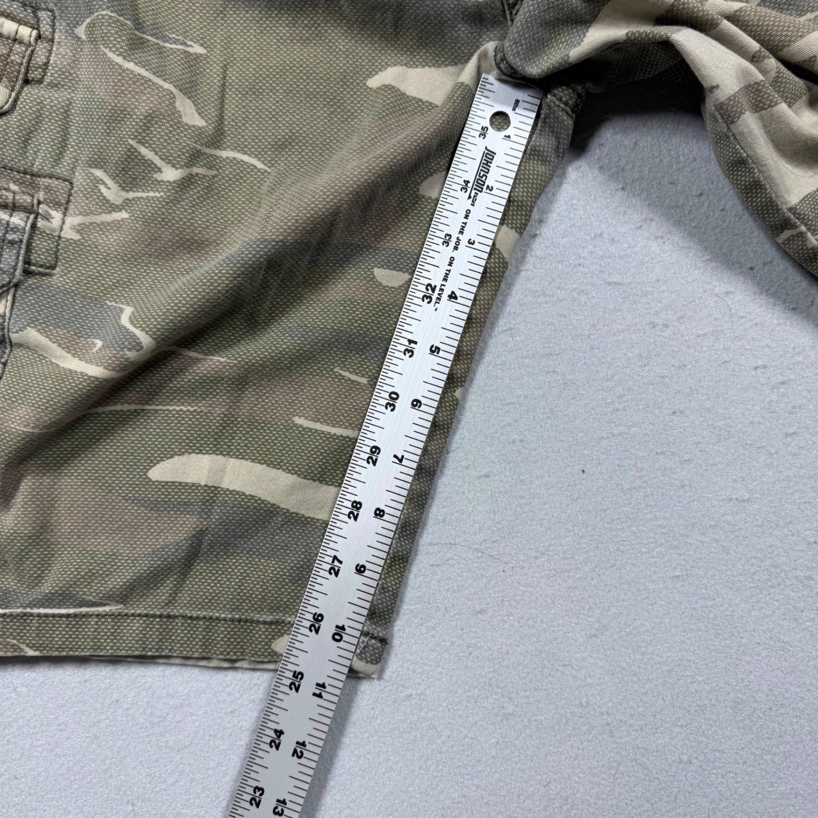 Iron Co Mens Camo Cargo Shorts Green Tan Camouflage Size 34 Casual Outdoor