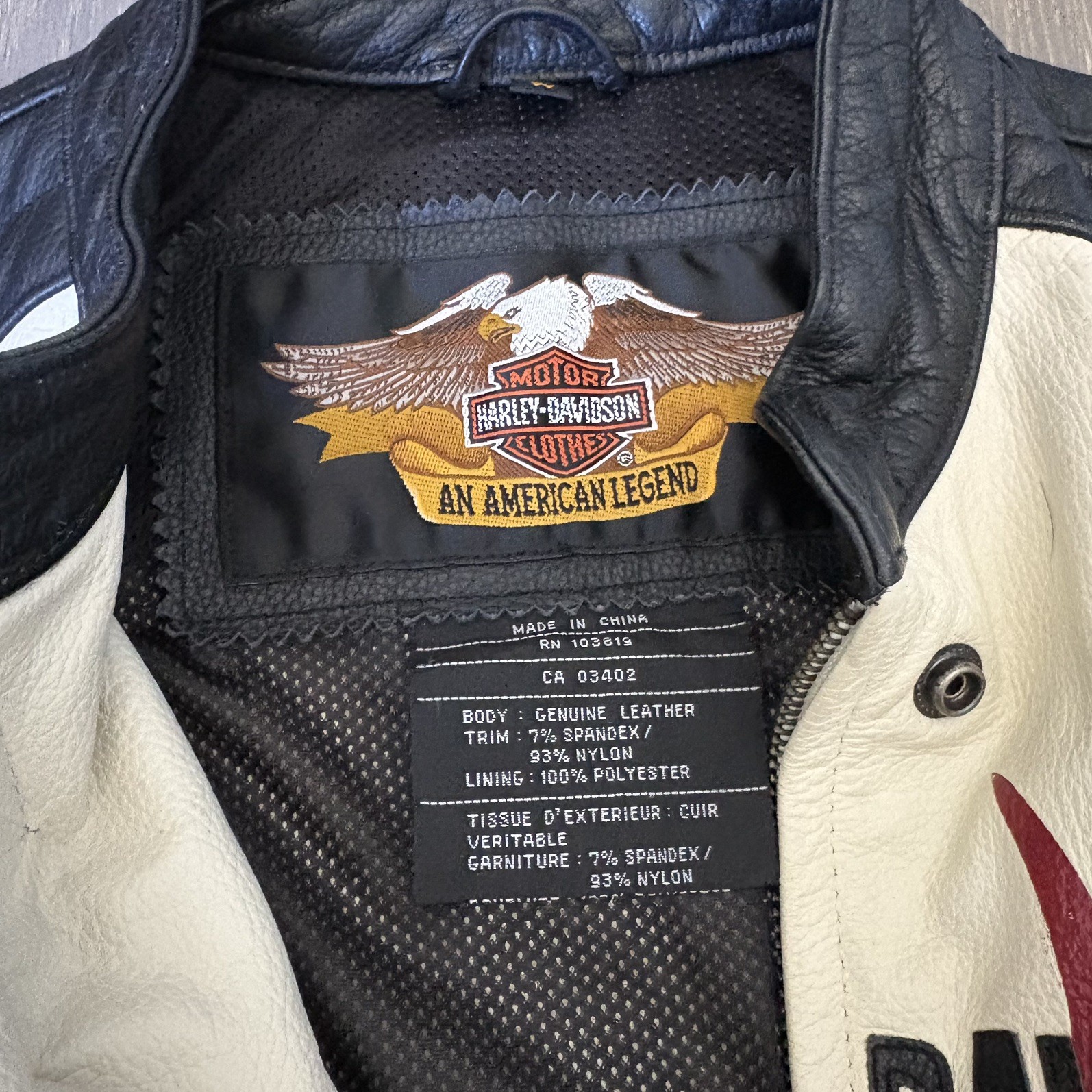 Harley Davidson Women’s Rapid City Black Red White Leather Jacket 97158-03VW