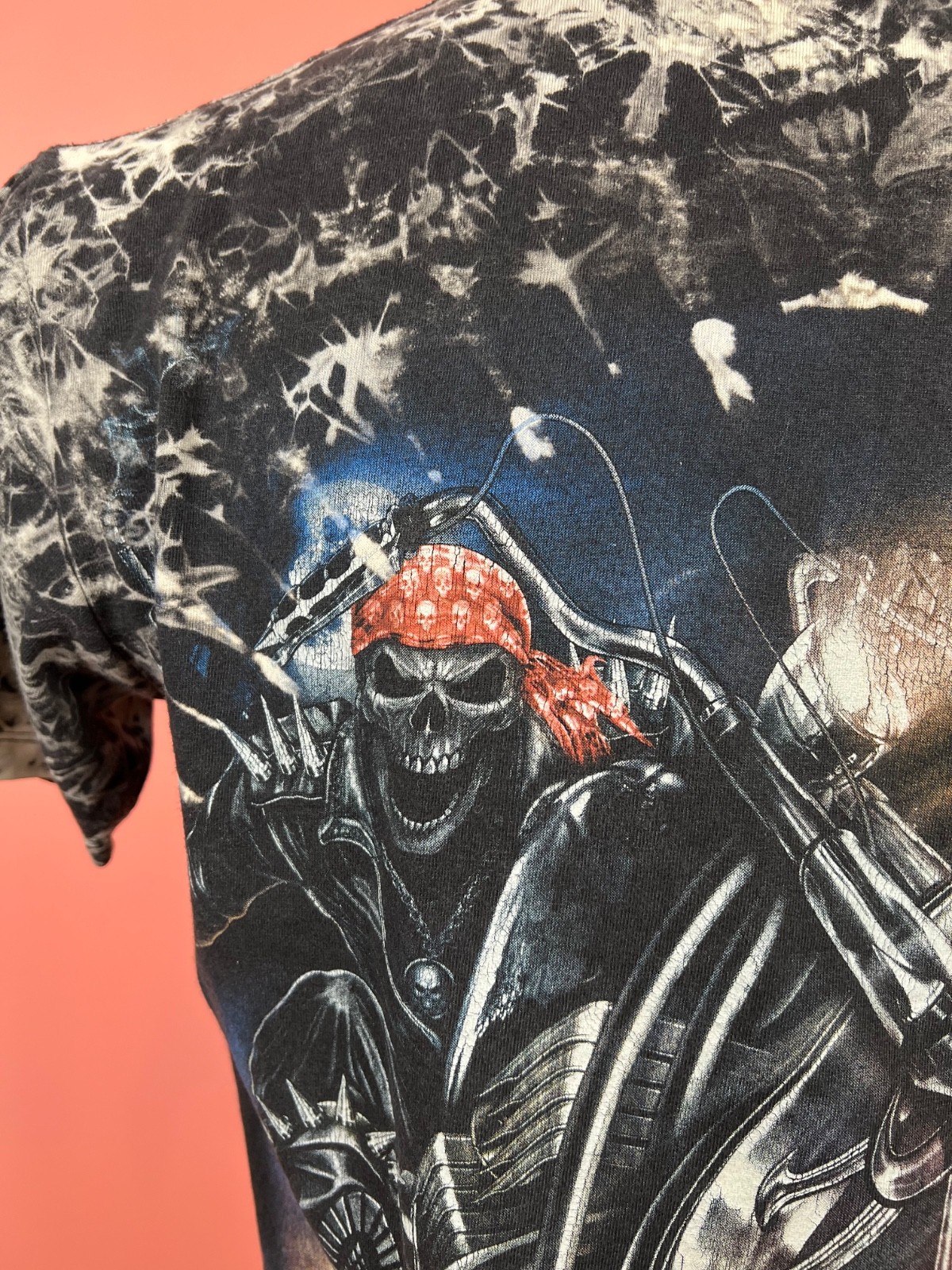 Skull wild tee shirt streetwear hype moto vintage custom men’s S