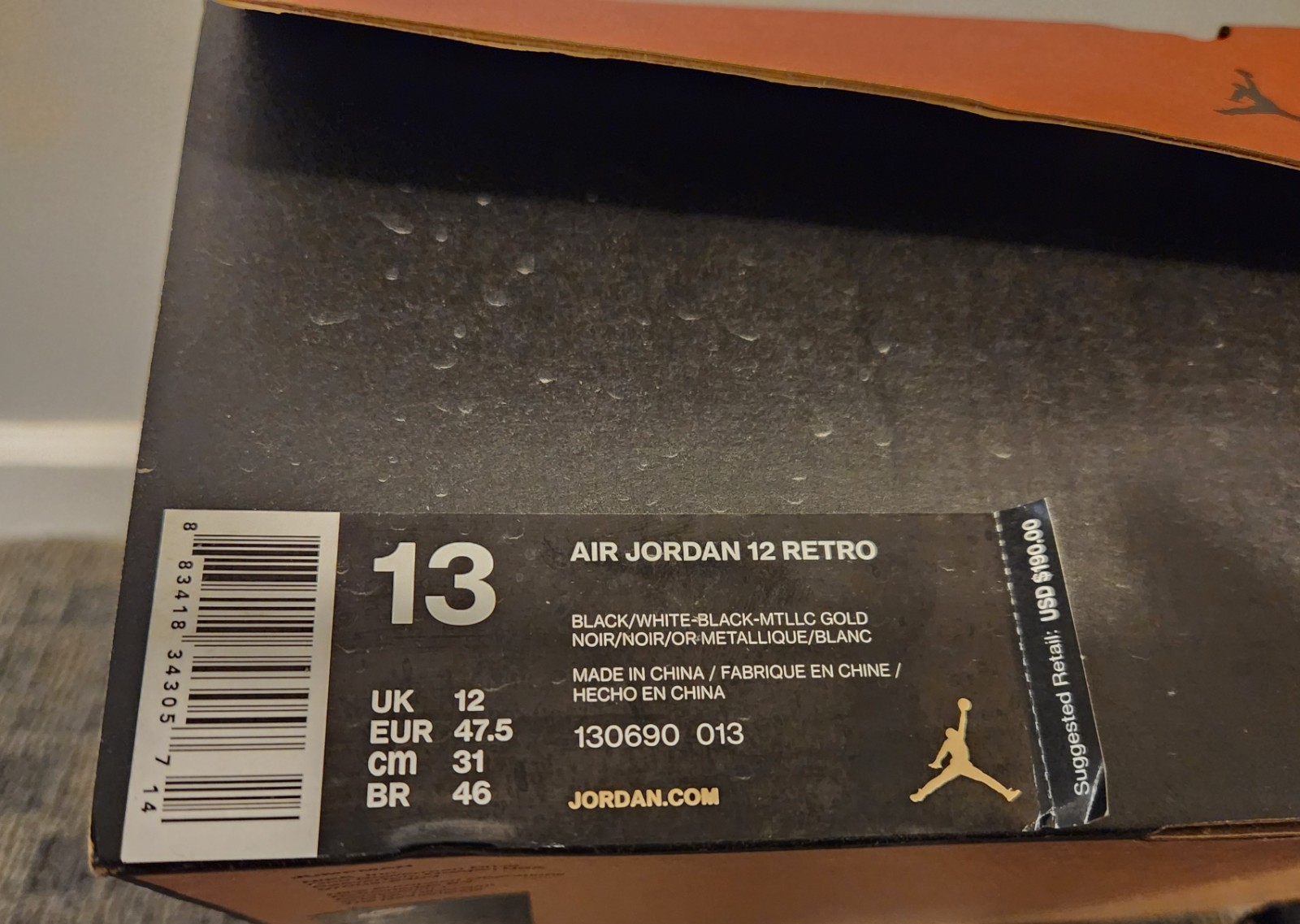 Air Jordan 12 Retro The Master – Size 13 pre-owned with Original Box and Inserts