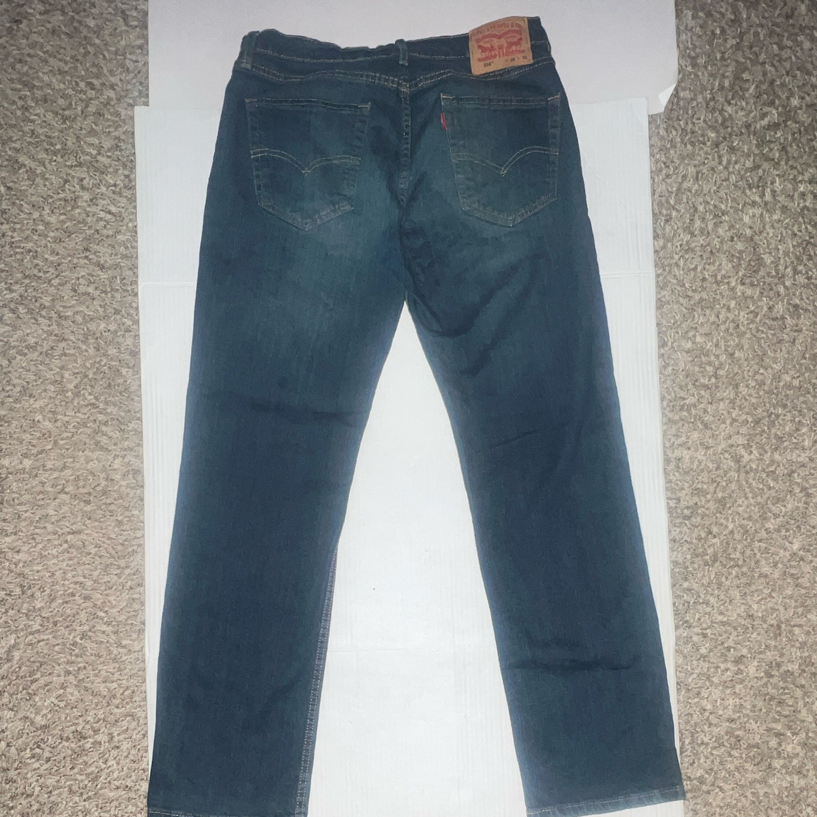 Levi’s 514 Jeans Mens 33×32 Blue Cotton Denim Straight Leg Faded Workwear Travel