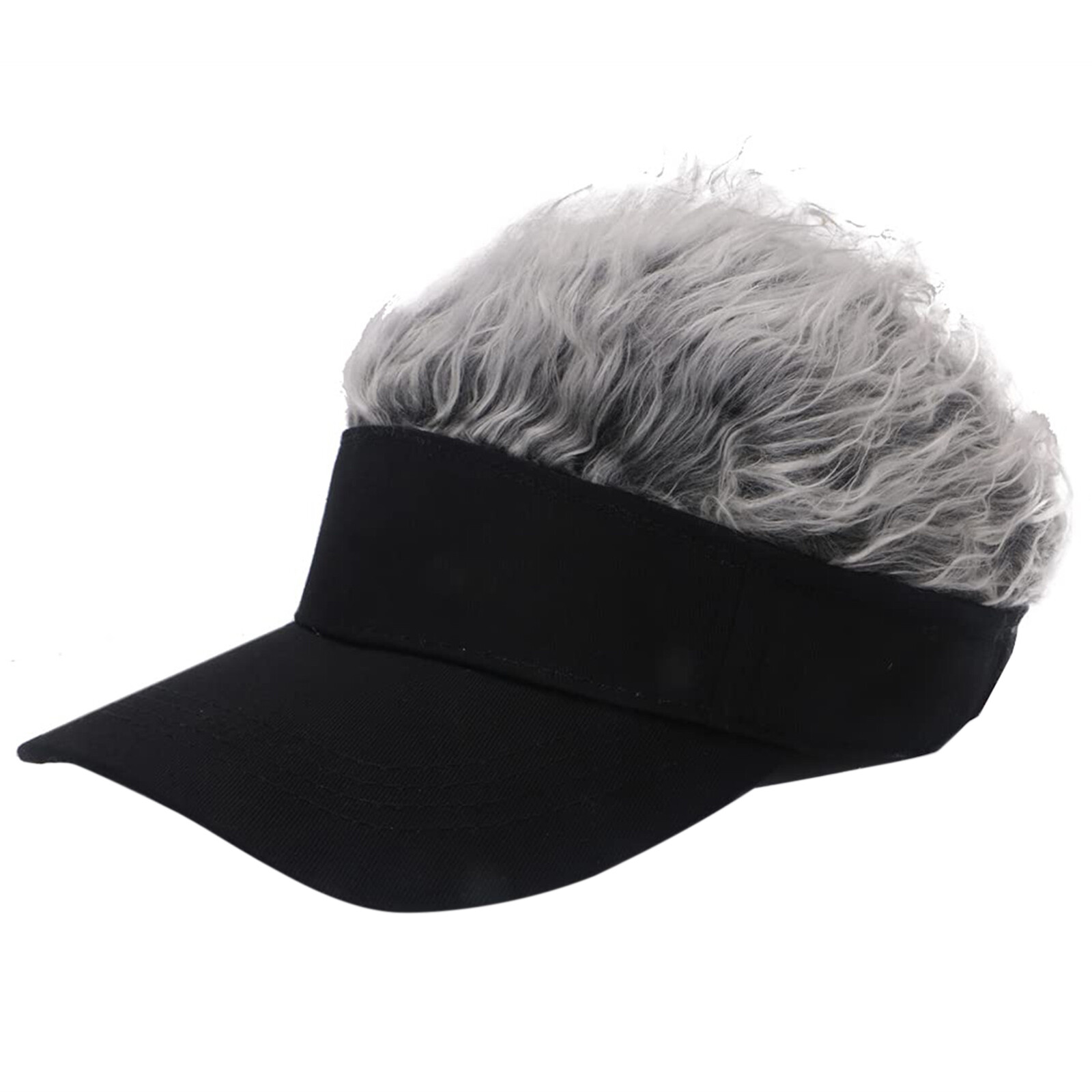 Mens Baseball Golf Hat Cap Sun Visor Wig Hat With Fake Flair Hair Outdoor Sports