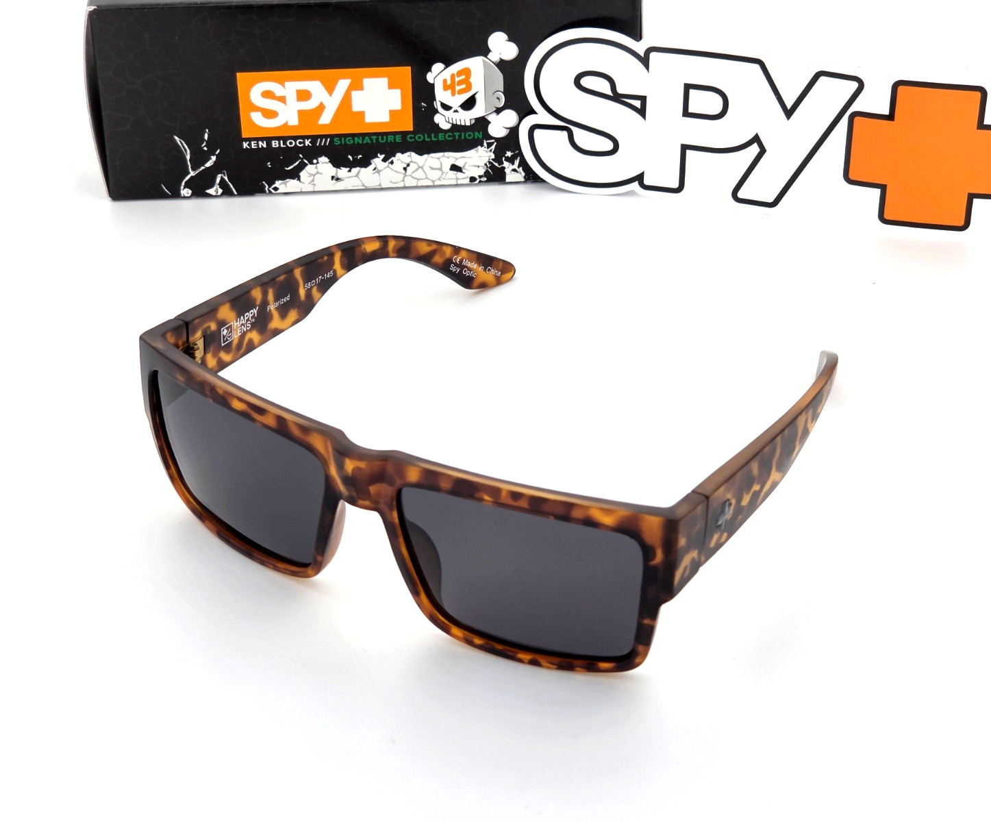 Men’s Cyrus Polarized Sunglasses Tortoise Frame Smoke Polarized Lens 140mm
