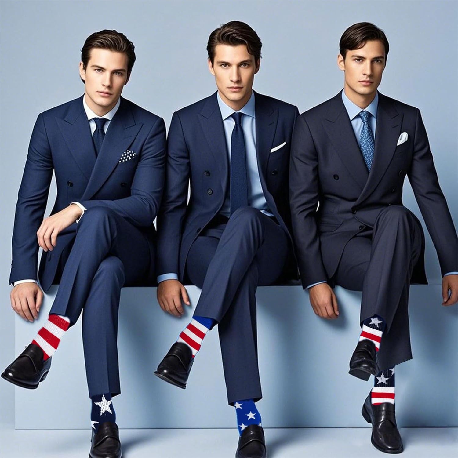 3 Pairs American Flag Socks Men Women USA Patriotic Stars Stripes Gift Set