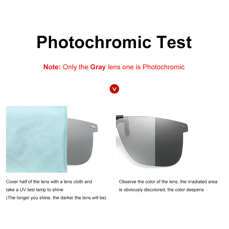 Polarized Clip-on Sunglasses Metal Clip Rimless Lens Over Prescription Glasses