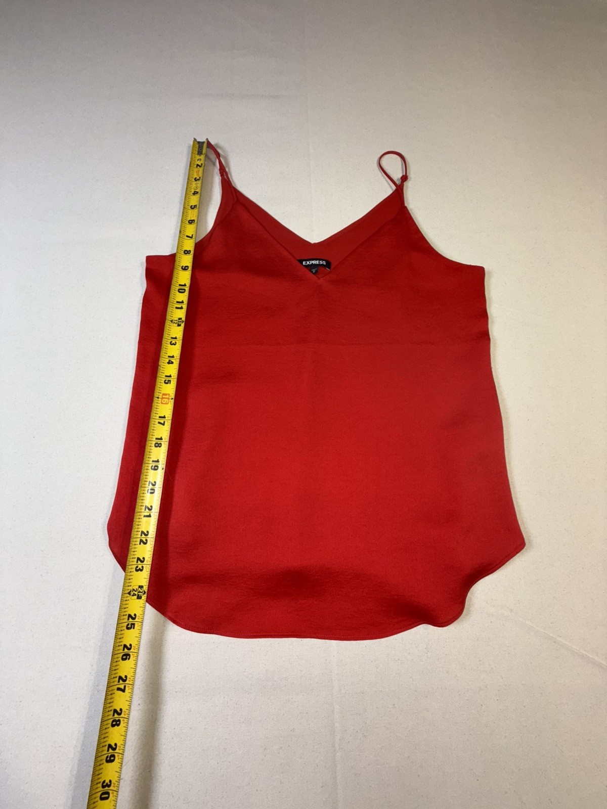 Express Womens Red Spaghetti Adjustable Strap Lined Camisole Tank Top Size Sm
