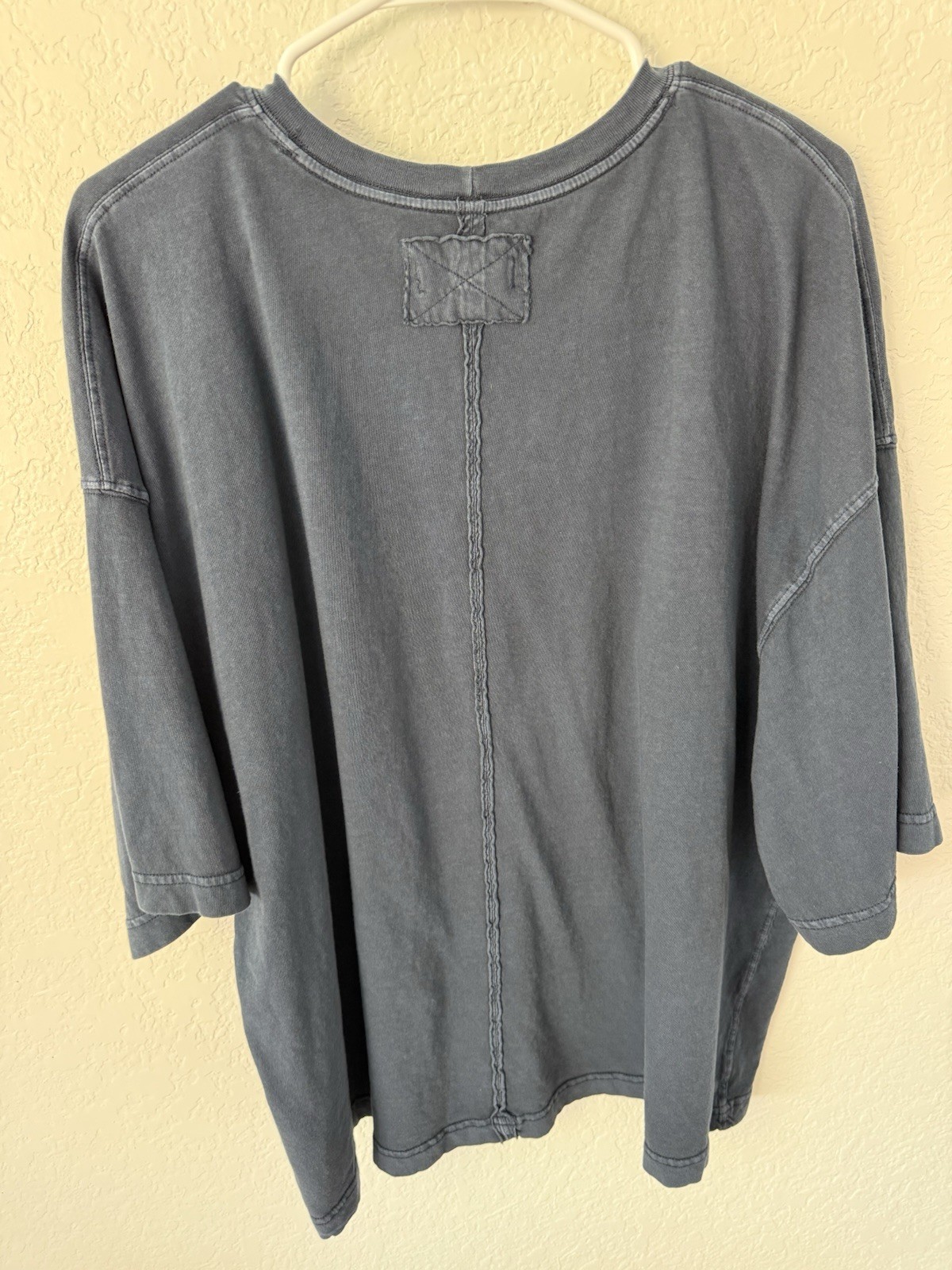 Free People Oversized Distressed Dark Blue T-Shirt