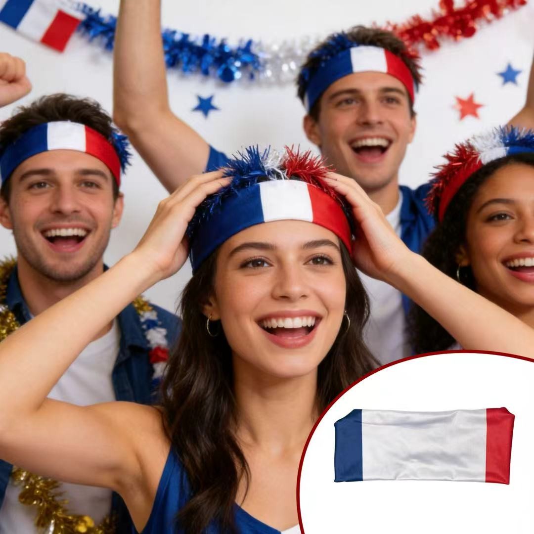 10Pcs World Cup Country Flag Headband Sports Fan Party Cheer Decor Headwear