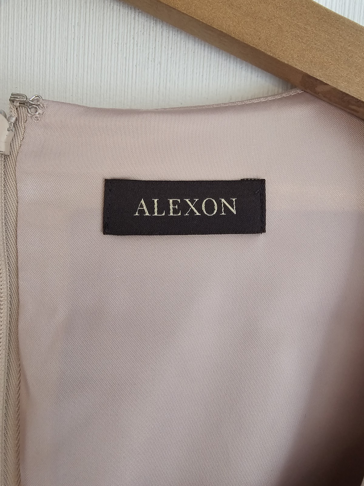 Alexon Champagne Satin Dress UK 10 Mother Of Bride Occasion Wear Bridesmaid