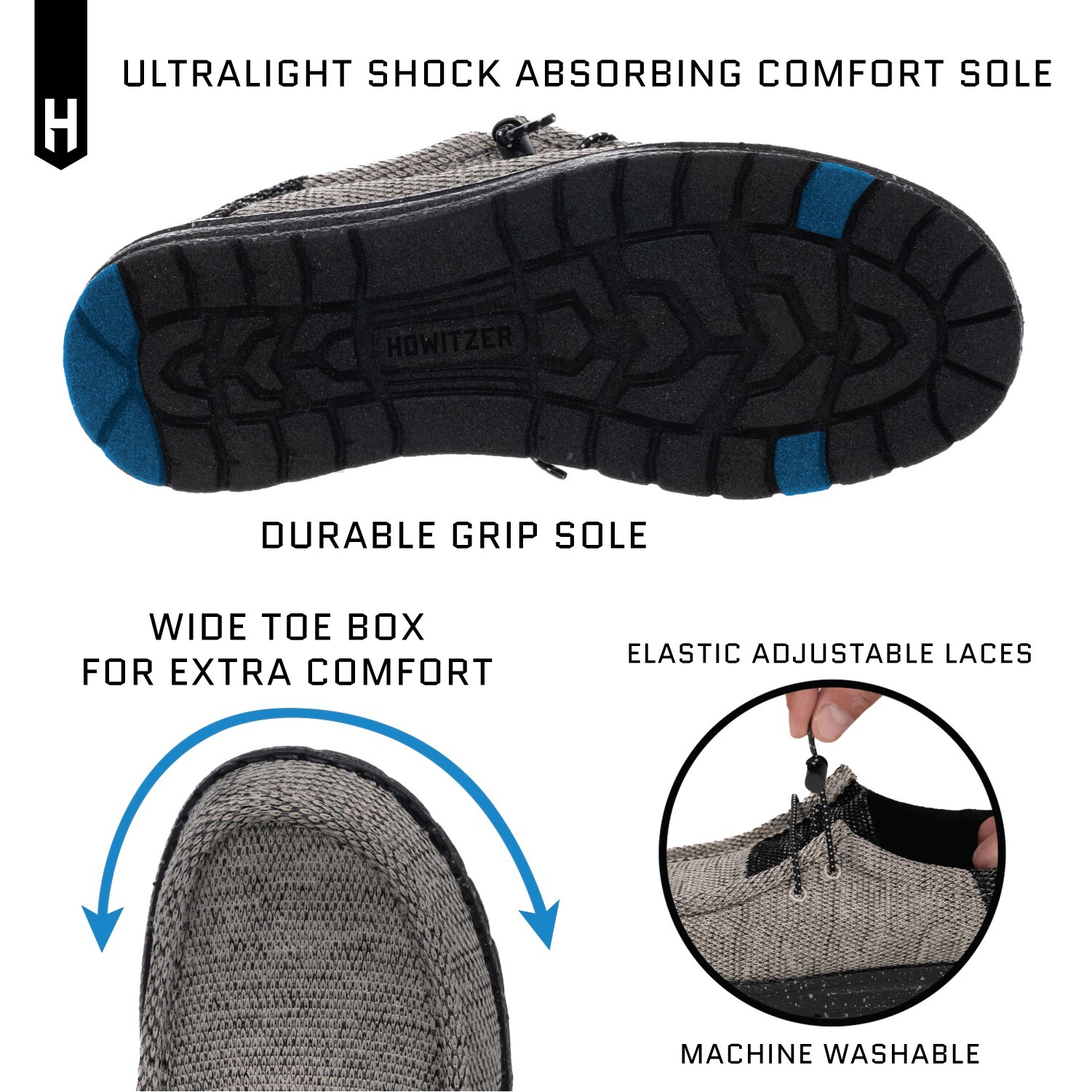 Howitzer Men’s Slip-On Shoes Roam Live Free Sneakers with Camo Print Footwear