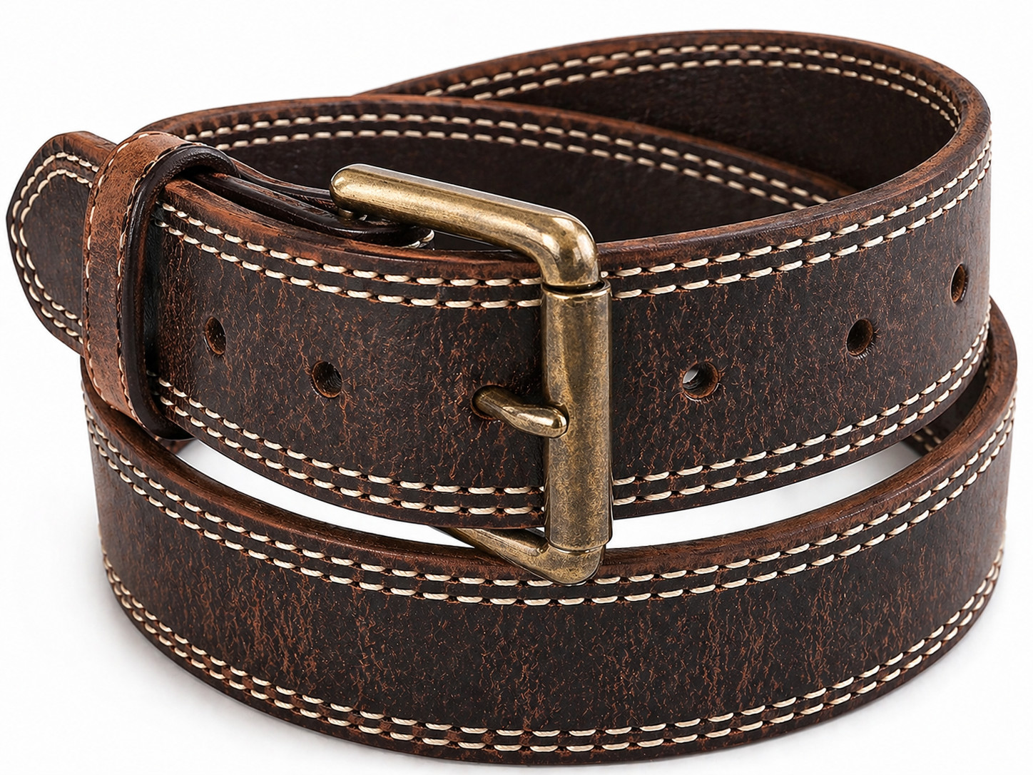 AMISH MADE WICKETT & CRAIG 1.5″ STITCHED REAL LEATHER WORK GUN HOLSTER BELT USA
