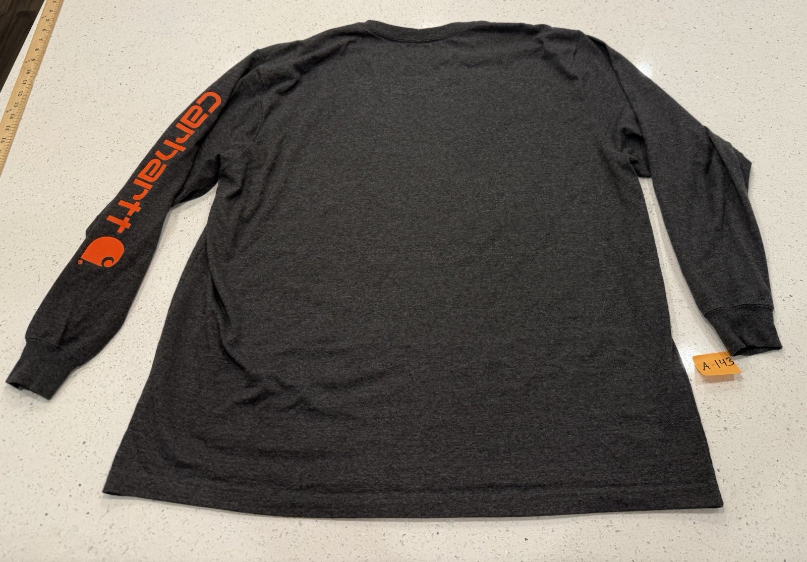 Carhartt Loose Fit Long Sleeve Shirt Mens 2XL Charcoal Grey Orange Crew Neck