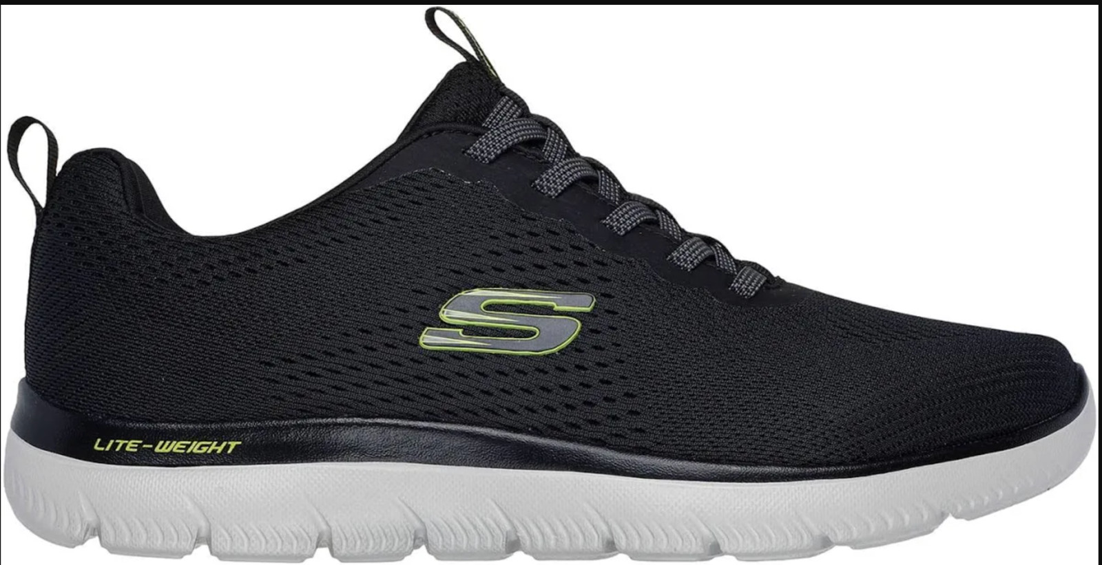 Skechers Summits Eckler 232963 Black Lime Men’s Athletic Shoes M Width